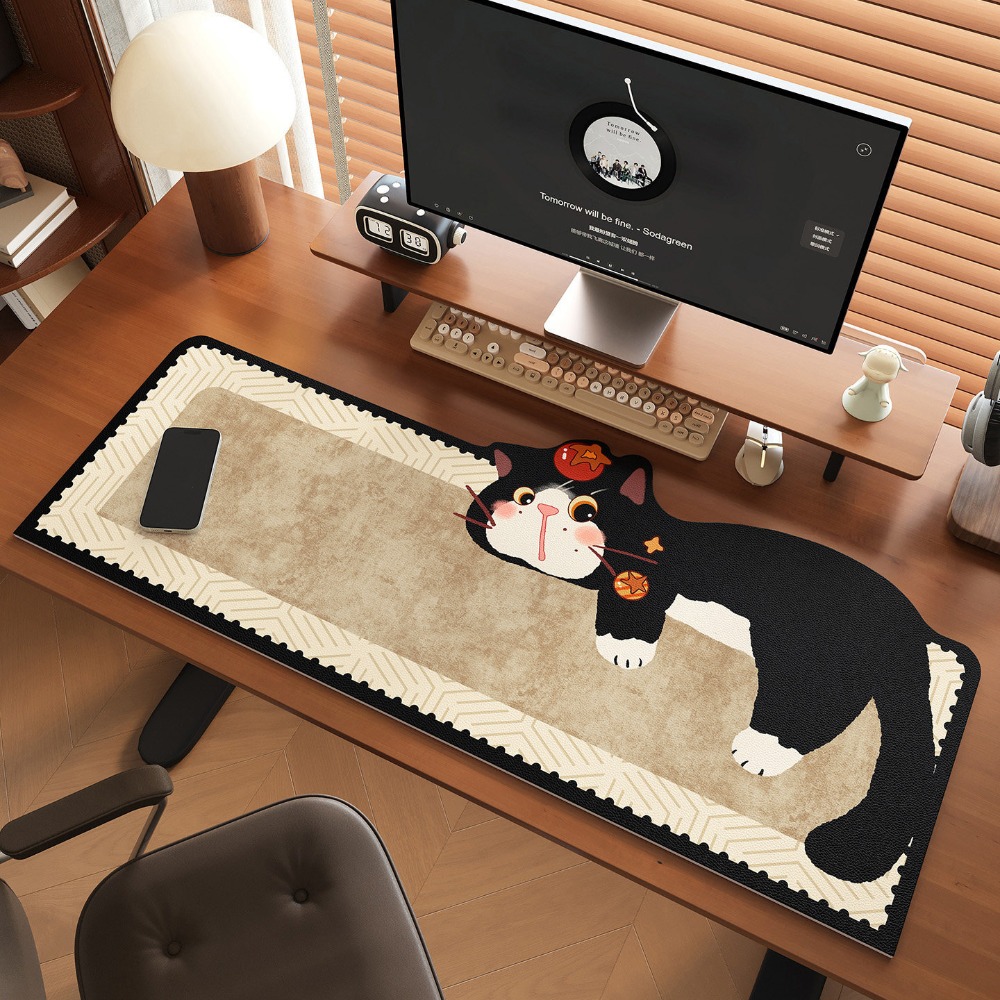 Laptop Accessories Writing Pad - لوحة ماوس مطاطية بنقشة قطة كرتونية،