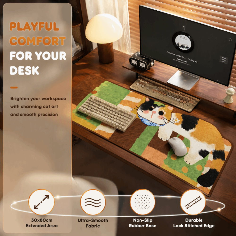 لوحة ماوس مطاطية بنقشة قطة كرت - مراجعة Laptop Accessories Writing Pad وسعره